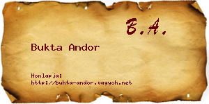 Bukta Andor névjegykártya