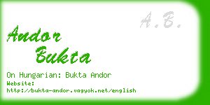 andor bukta business card